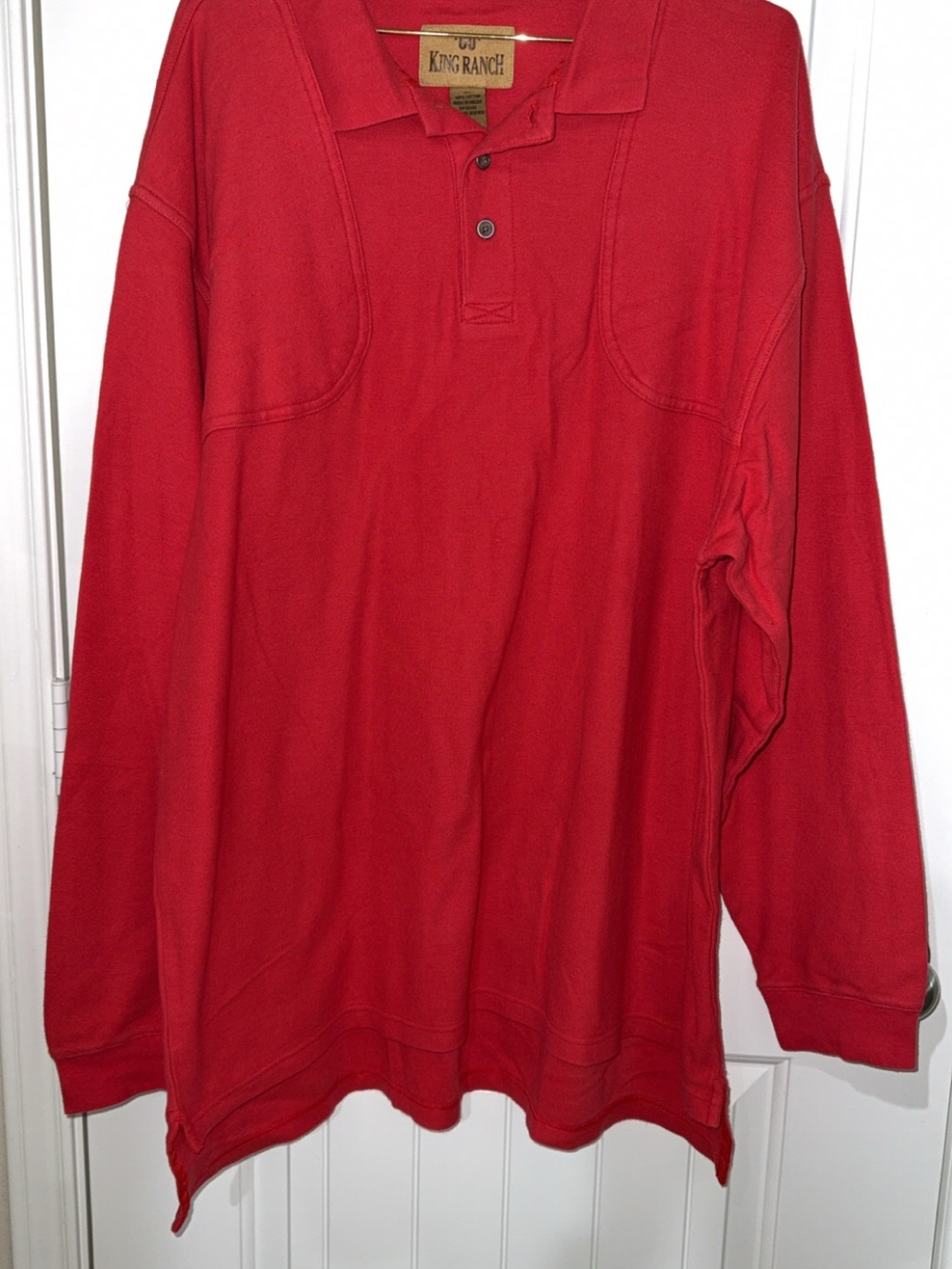 King Ranch Men's Red Long-Sleeve Polo Shirt